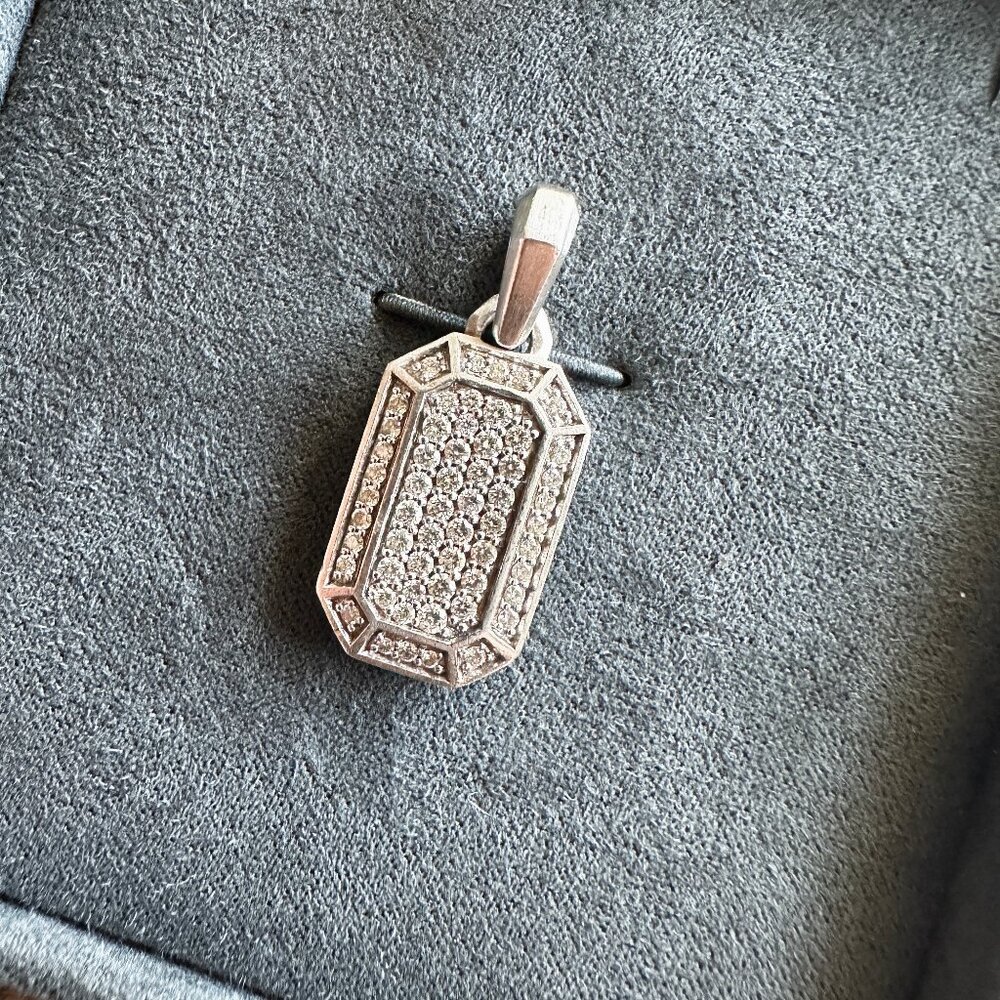 David Yurman Streamline Pavé Amulet Pendant w/ Pavé White Diamonds - RARE